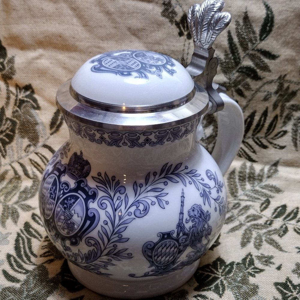 🎬Vintage🎬 Original Modell Alt Tettau-Royal-Anno 1800 Pewter Lidded Stein